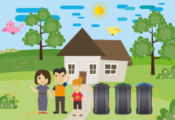 Menubillede af familie i naturen